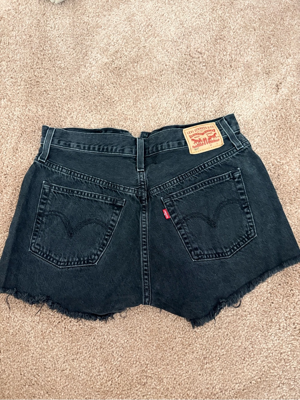 Levi's Black High-Rise Cutoff Denim Shorts
